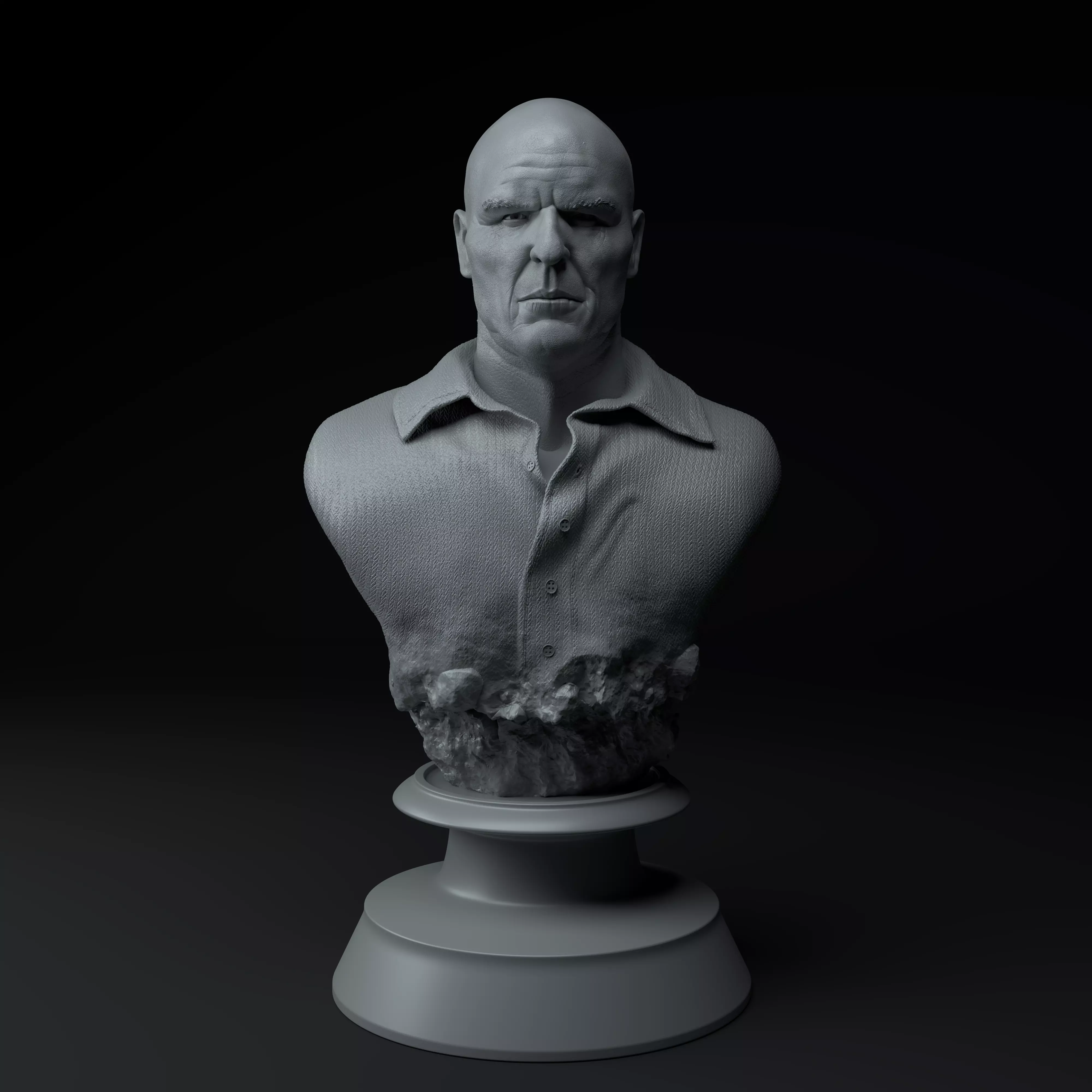 Hank Schrader Breaking Bad Premium 3D Bust STL 3D model