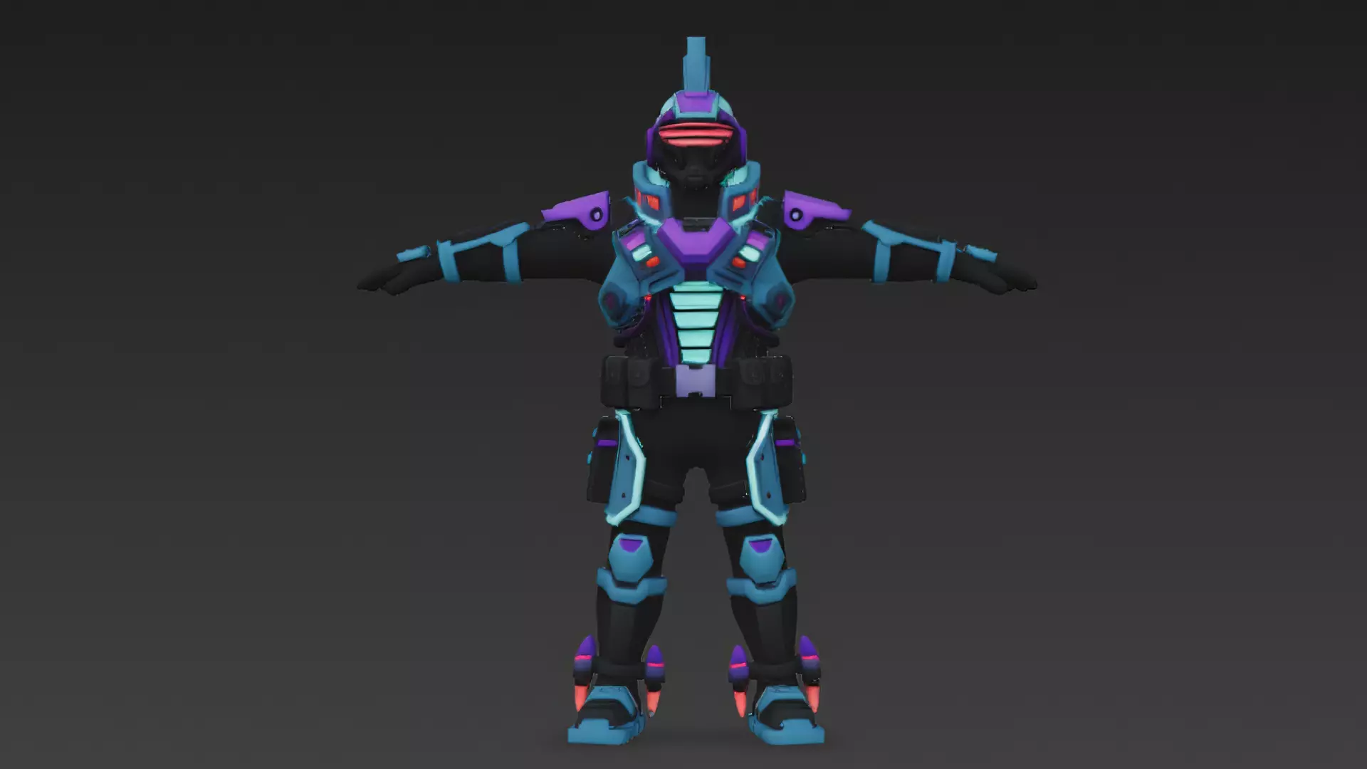 Cartoon Cyberpunk Mercenary Pack 3D Models Low-poly 3D model_2