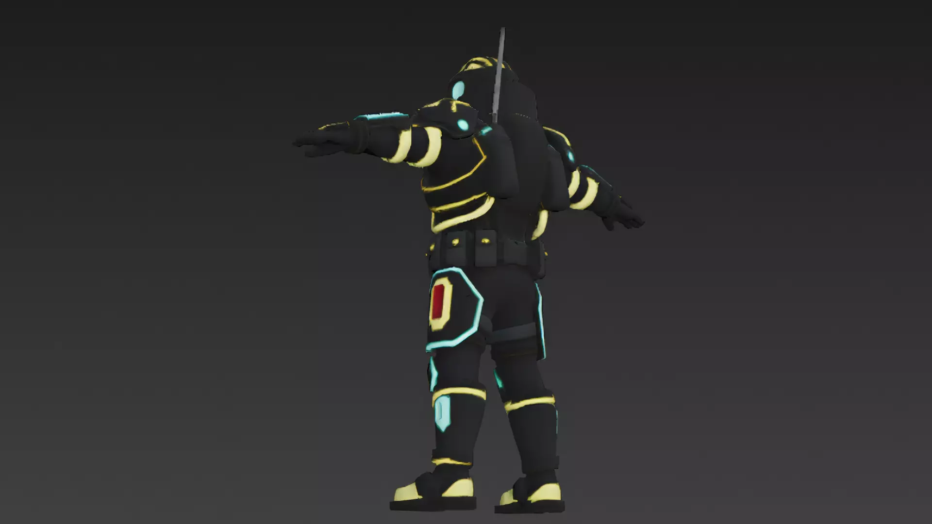 Cartoon Cyberpunk Mercenary Pack 3D Models Low-poly 3D model_35