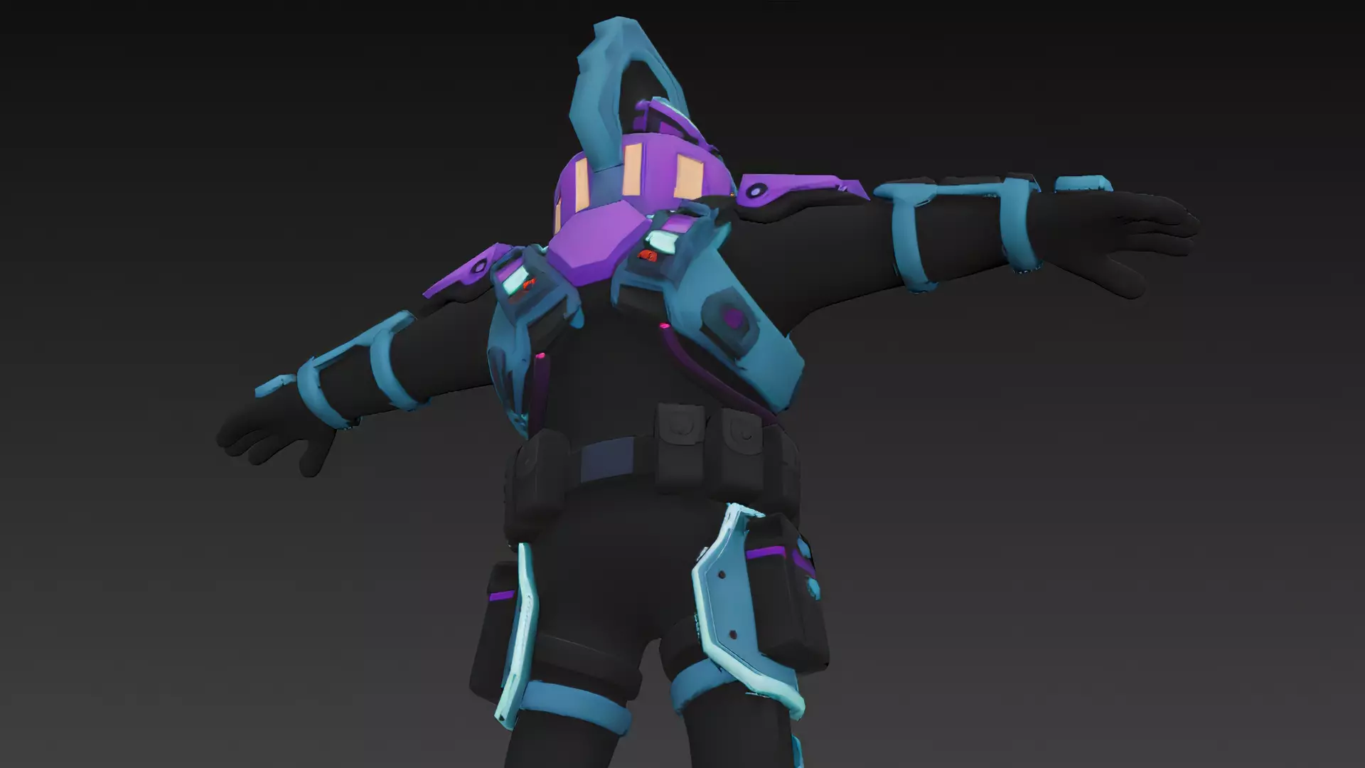 Cartoon Cyberpunk Mercenary Pack 3D Models Low-poly 3D model_8