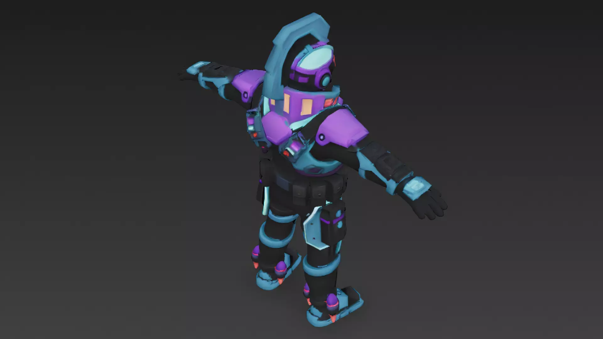 Cartoon Cyberpunk Mercenary Pack 3D Models Low-poly 3D model_4