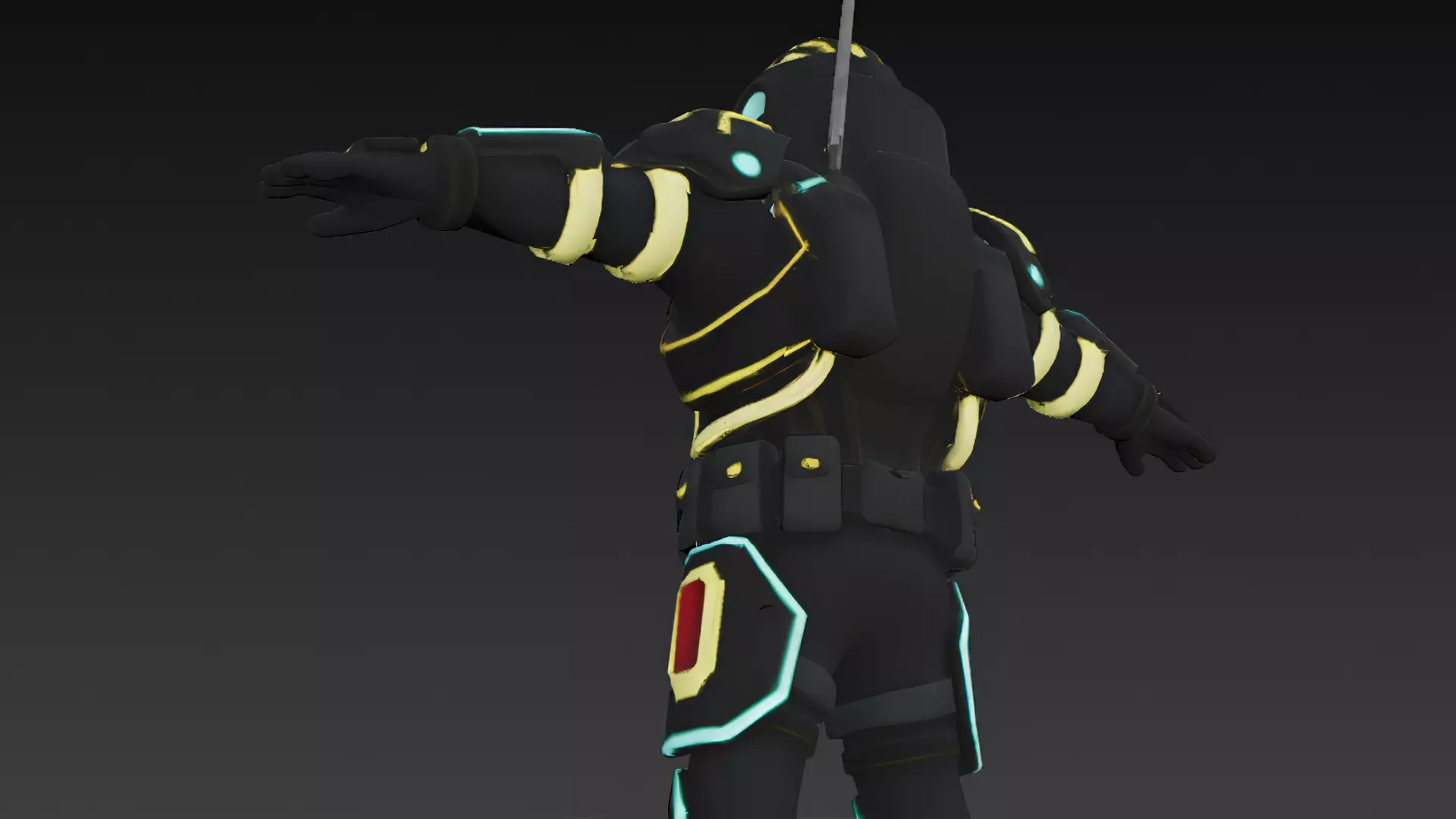 Cartoon Cyberpunk Mercenary Pack 3D Models Low-poly 3D model_39