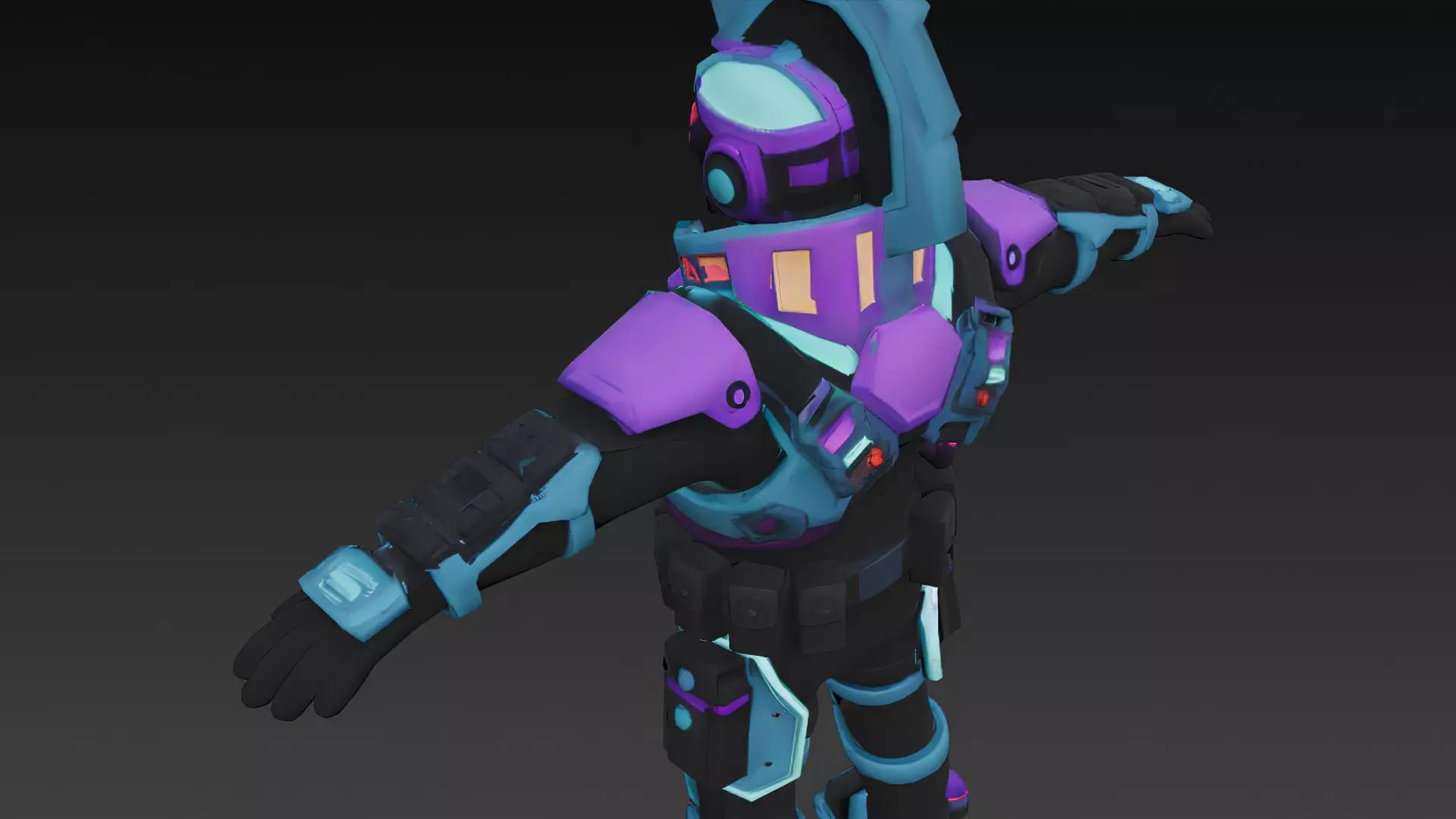 Cartoon Cyberpunk Mercenary Pack 3D Models Low-poly 3D model_9