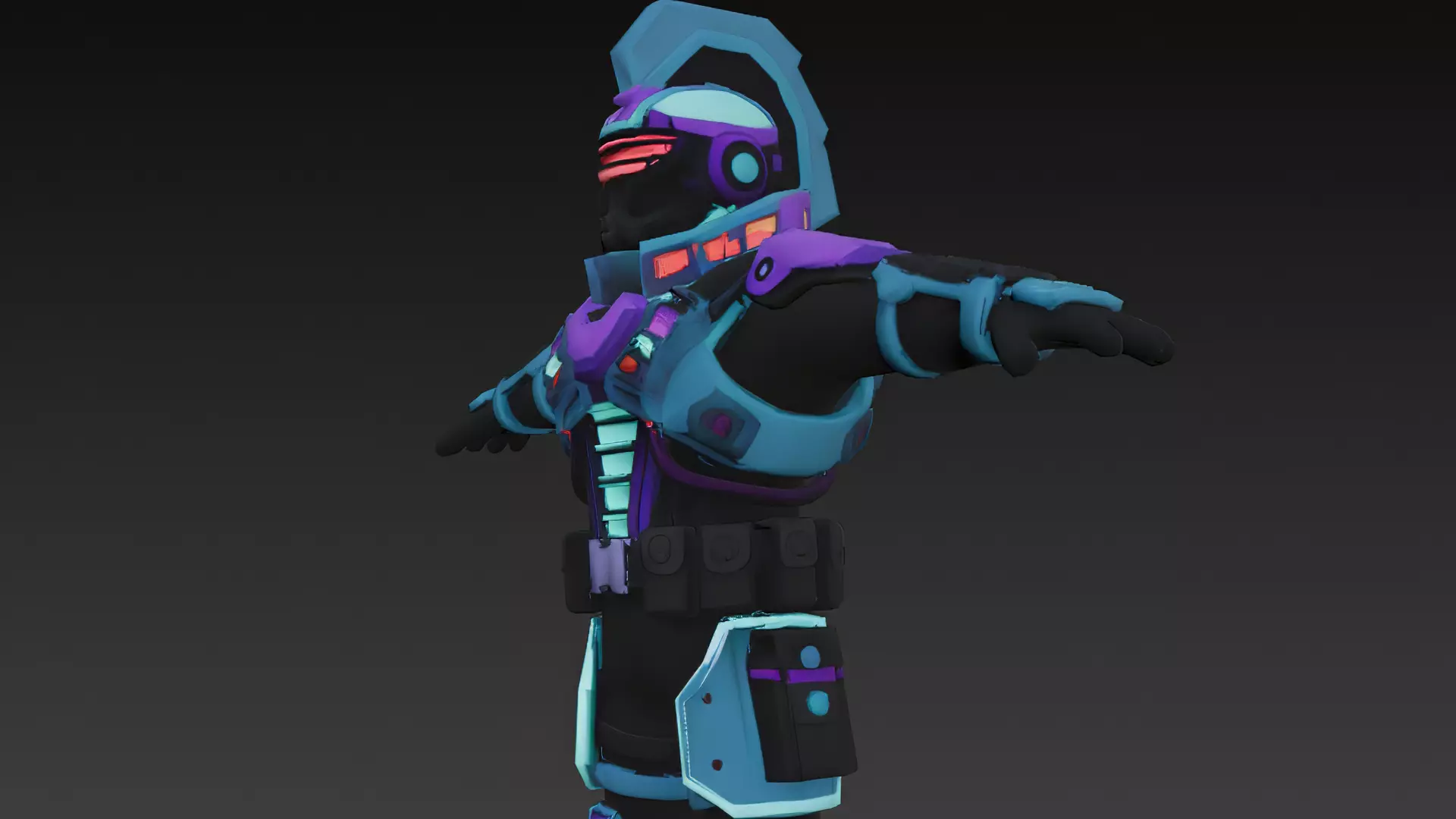 Cartoon Cyberpunk Mercenary Pack 3D Models Low-poly 3D model_6