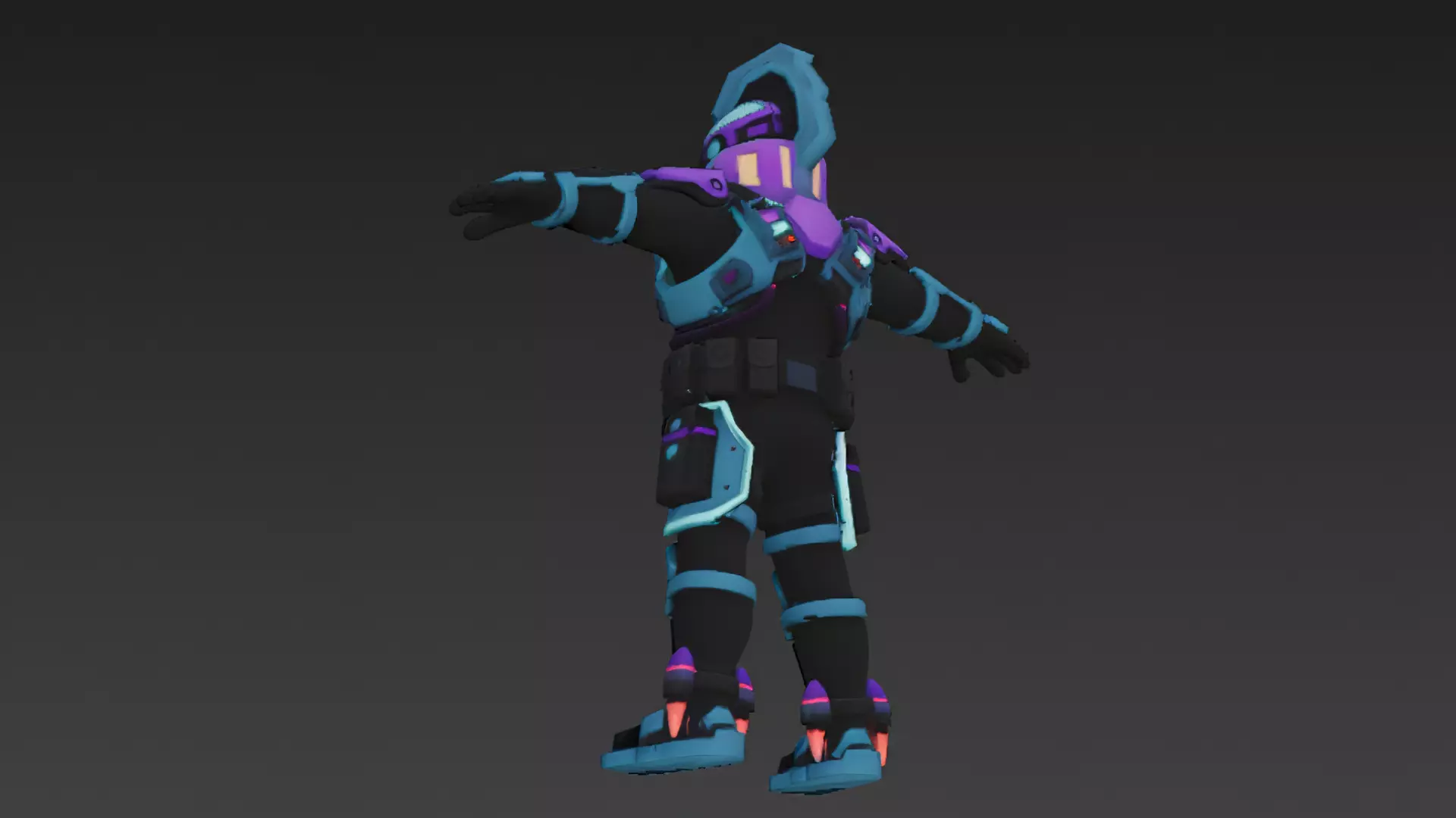 Cartoon Cyberpunk Mercenary Pack 3D Models Low-poly 3D model_5