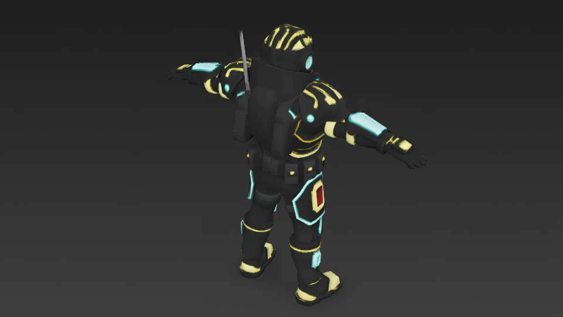 Cartoon Cyberpunk Mercenary Pack 3D Models Low-poly 3D model_34