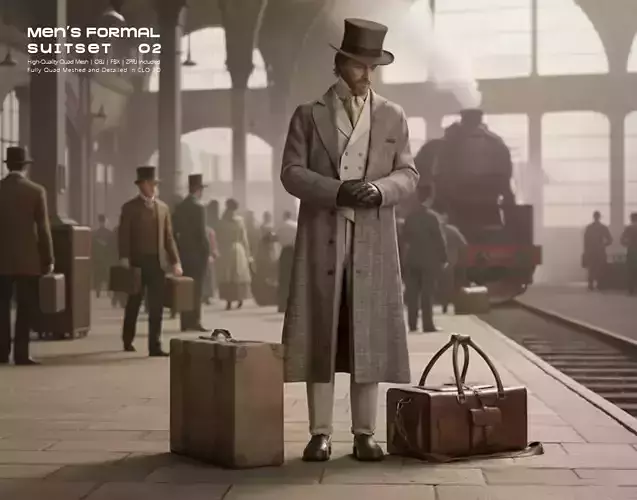 Mens Formal Suit Set 02  Victorian Formal Elegance  