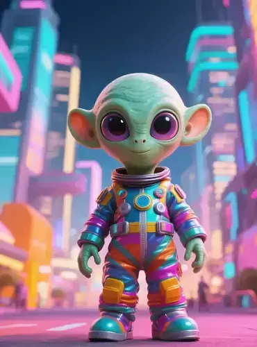 Alien Mascot Short Technical Model Description No Animation