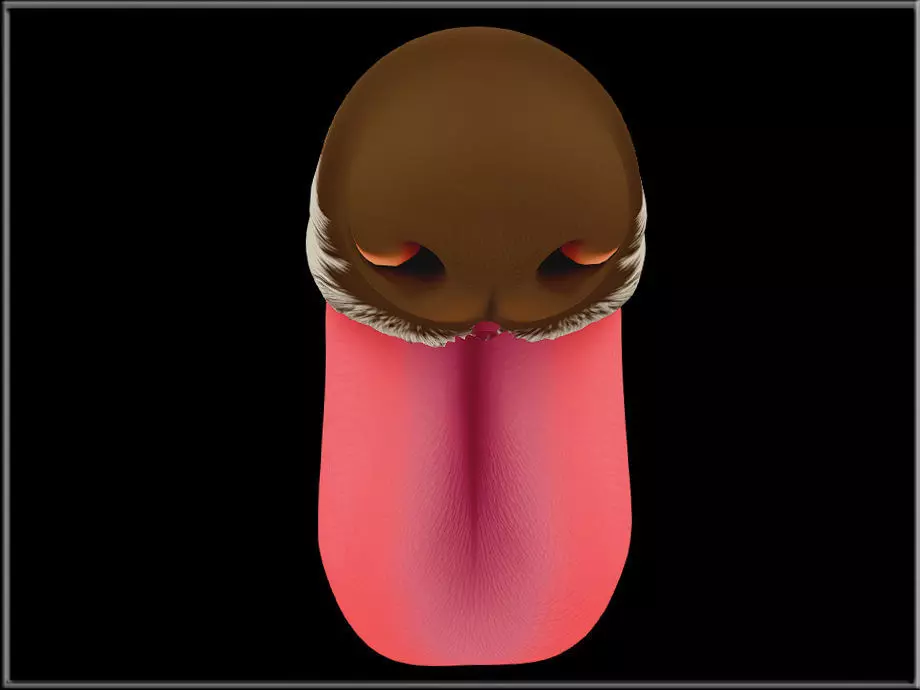 Dog Tongue Low-poly 3D model_4