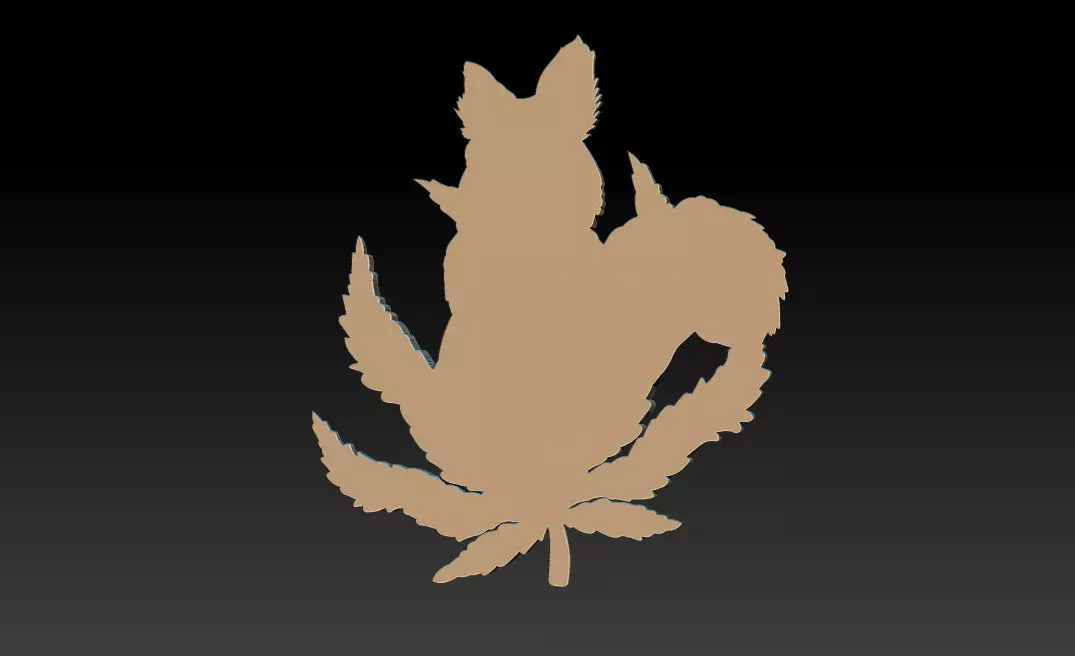 Squirrel Leaf  Bas  Relief  STL OBJ  ZTL  CNC Carving 3D print model_9