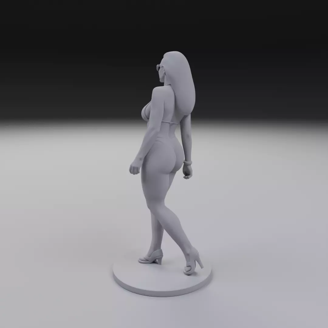 woman model in pin up bikini 3D print model_8