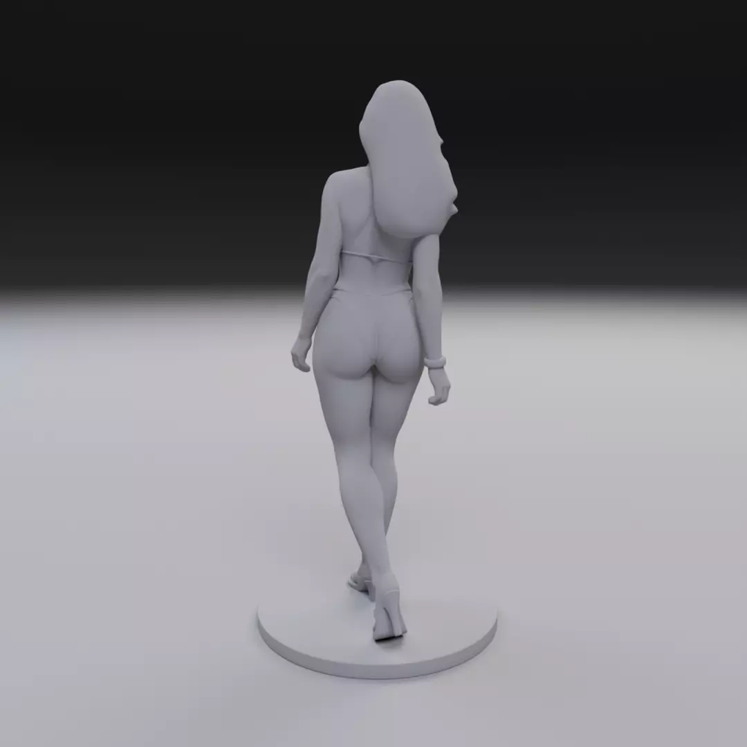 woman model in pin up bikini 3D print model_6
