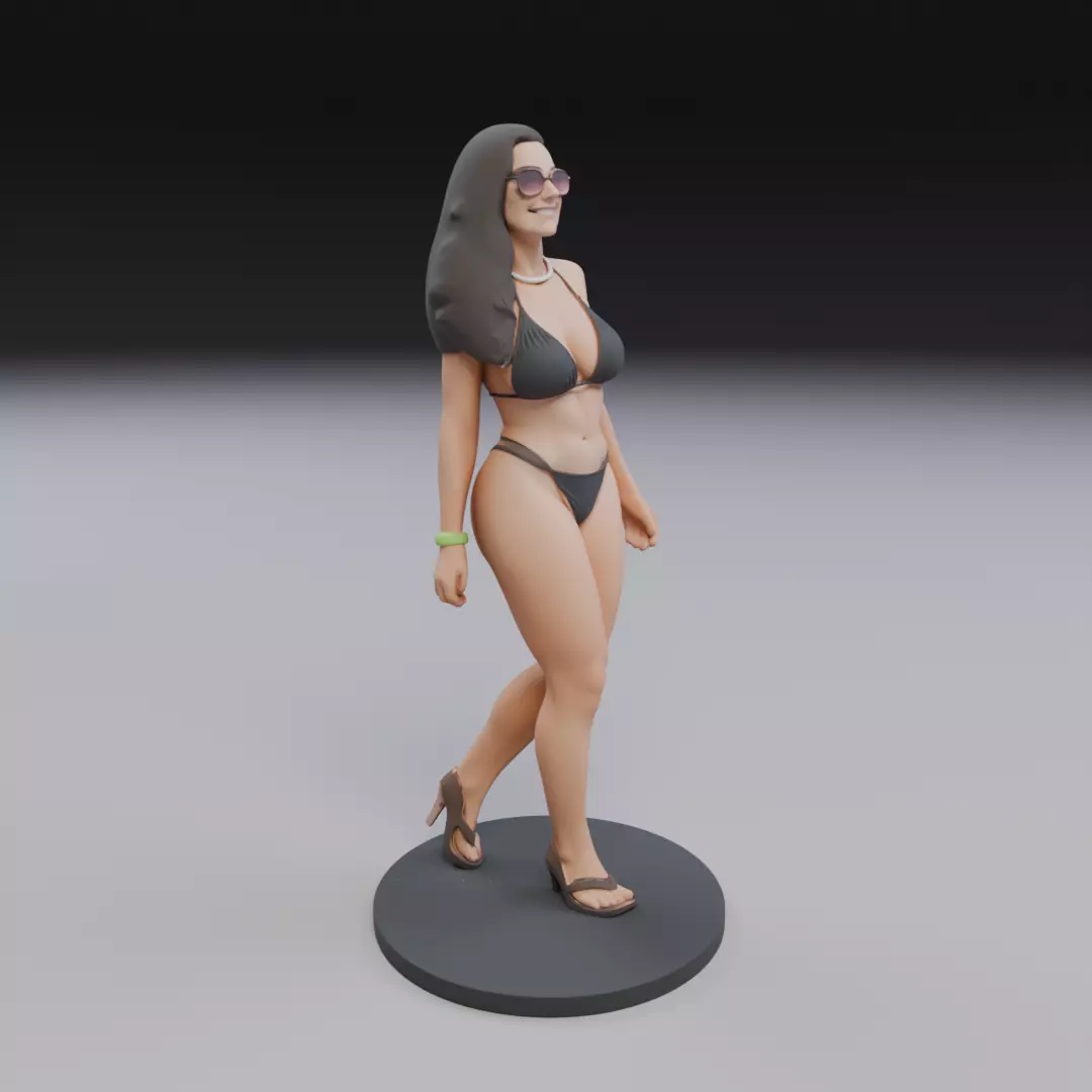 woman model in pin up bikini 3D print model_11