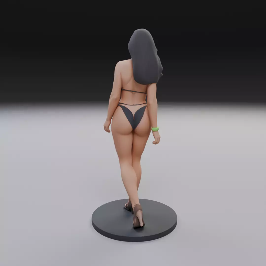 woman model in pin up bikini 3D print model_5