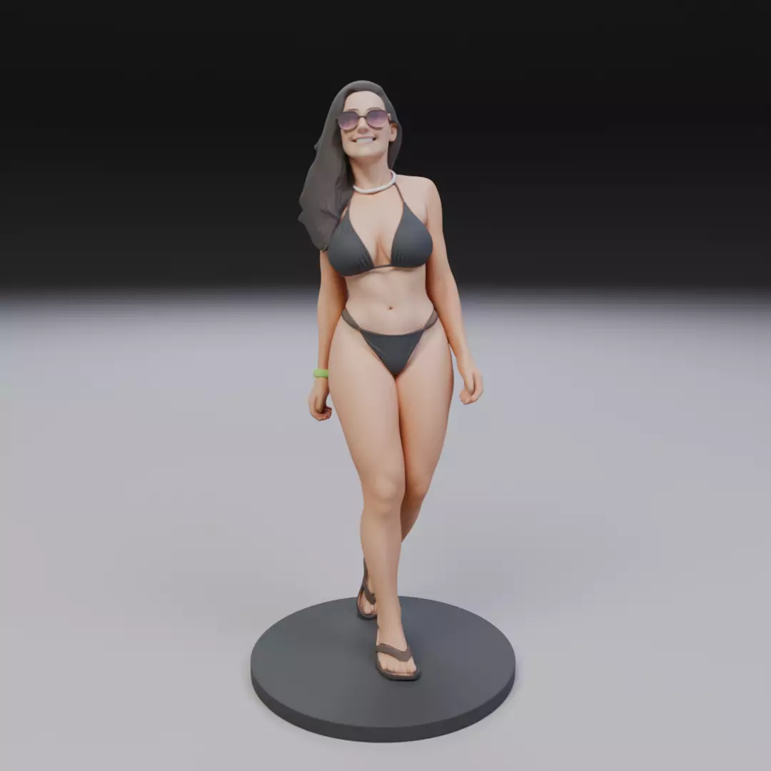 woman model in pin up bikini 3D print model_15