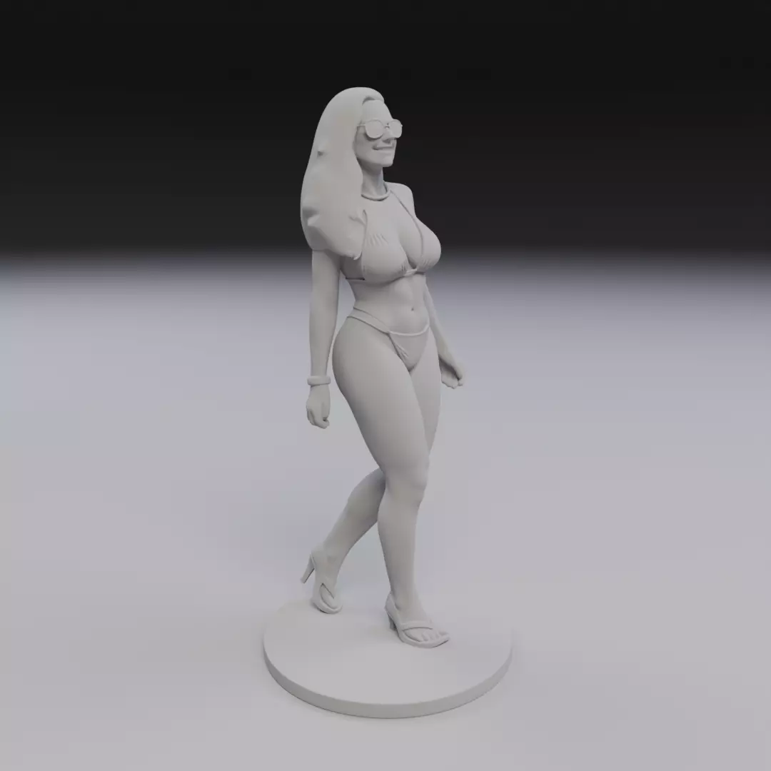 woman model in pin up bikini 3D print model_12