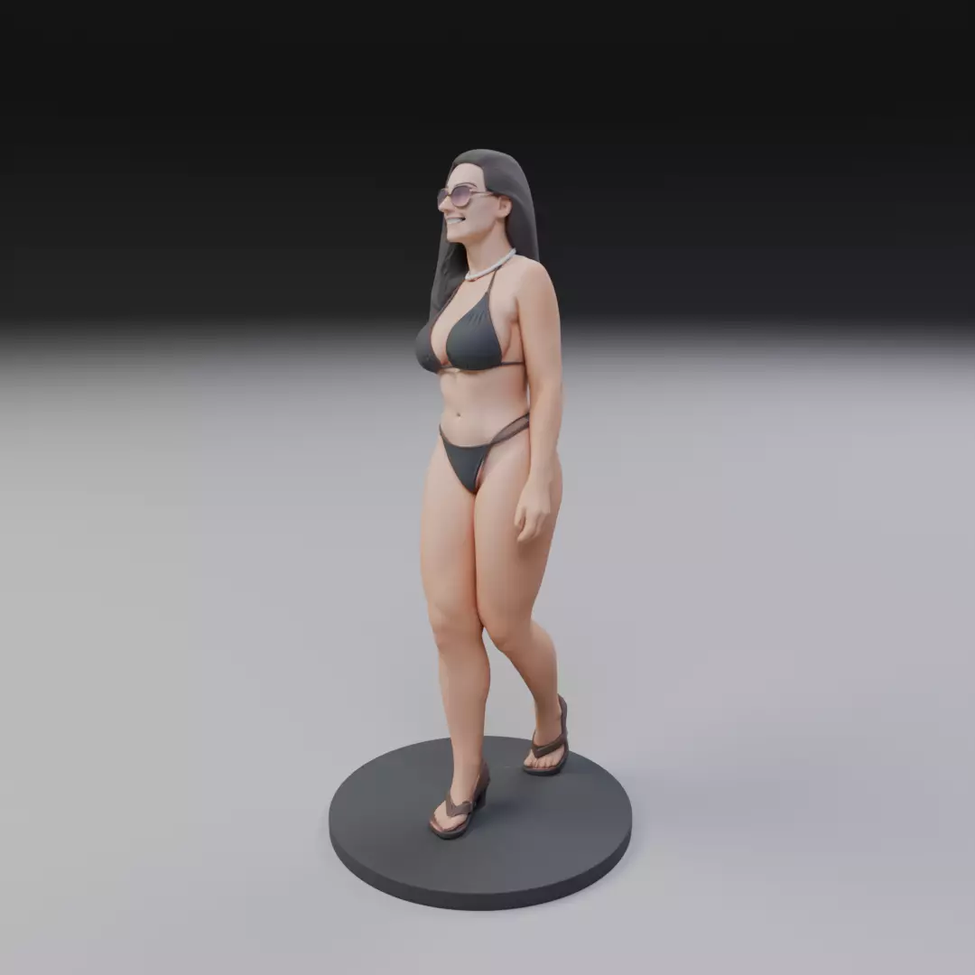 woman model in pin up bikini 3D print model_9