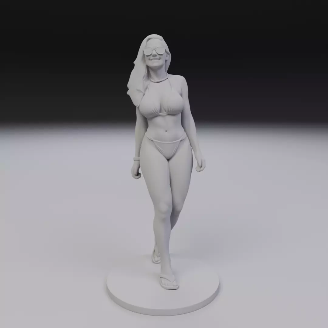 woman model in pin up bikini 3D print model_16