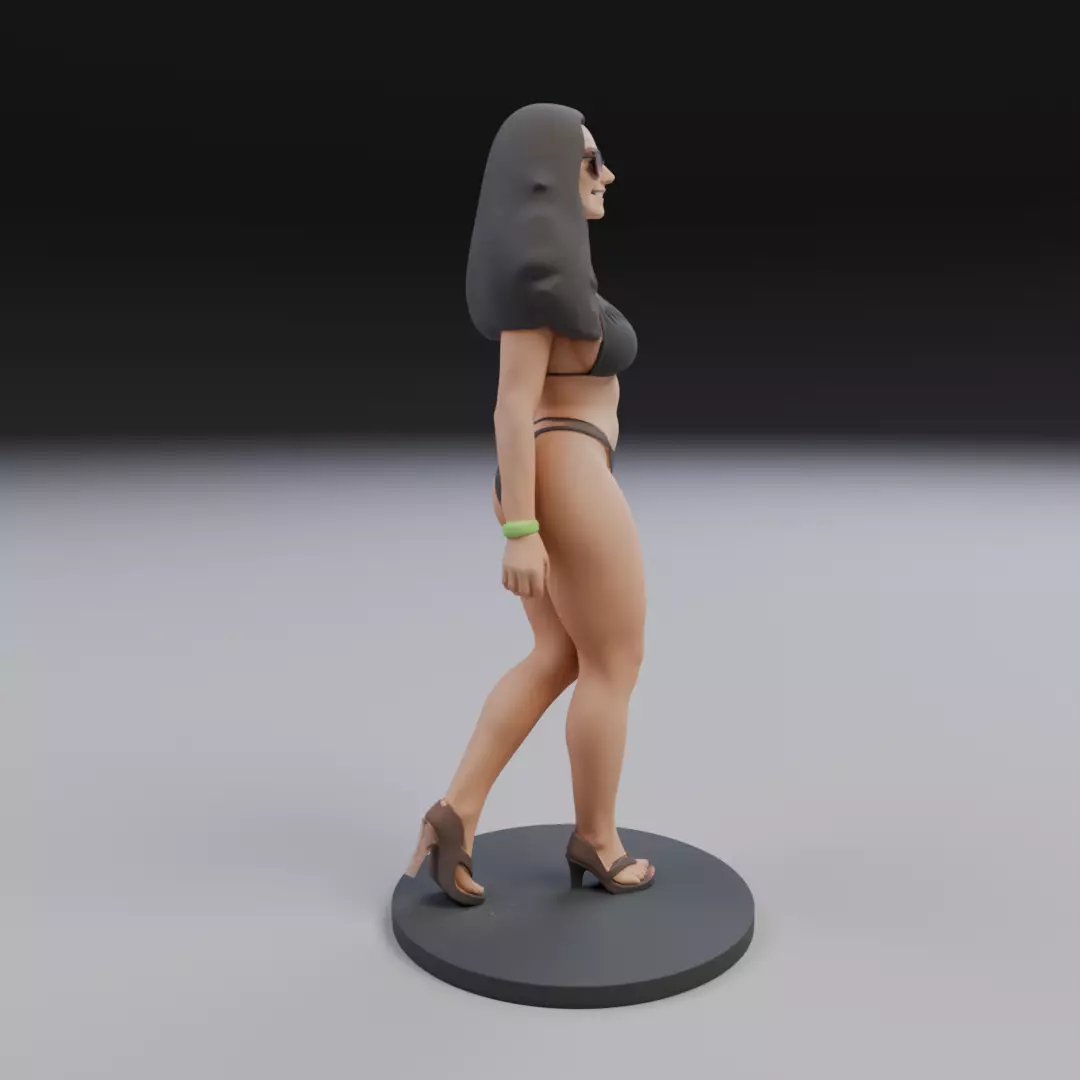 woman model in pin up bikini 3D print model_1