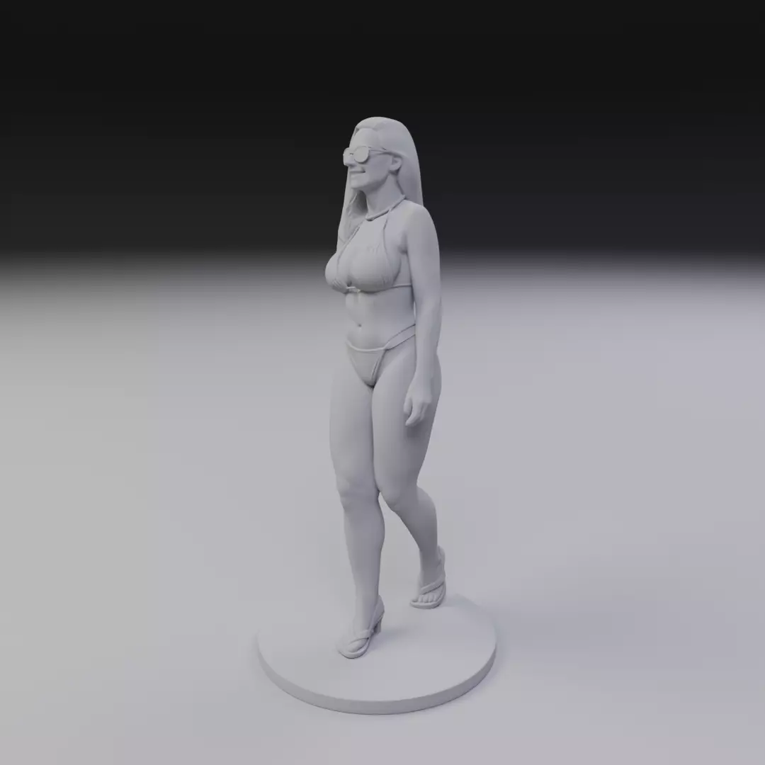 woman model in pin up bikini 3D print model_10