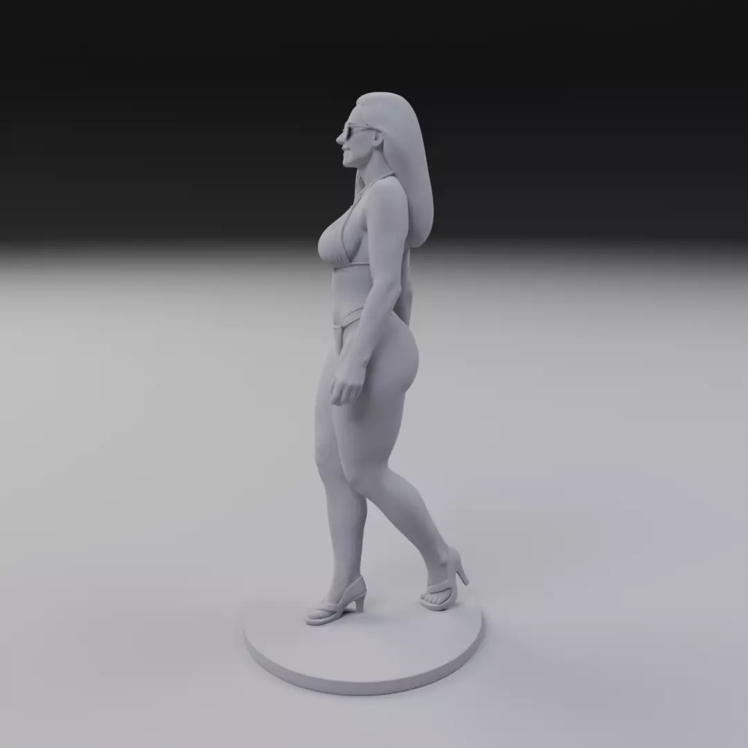 woman model in pin up bikini 3D print model_4