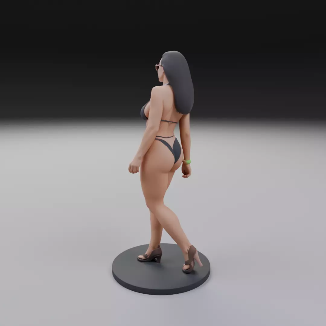 woman model in pin up bikini 3D print model_7