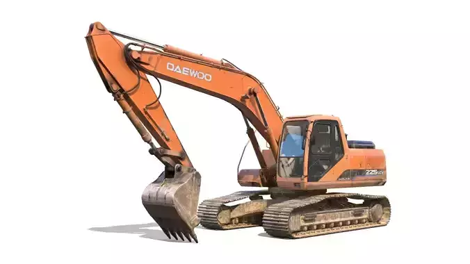 Daewoo Solar 225 LC-V PBR Rigged Excavator
