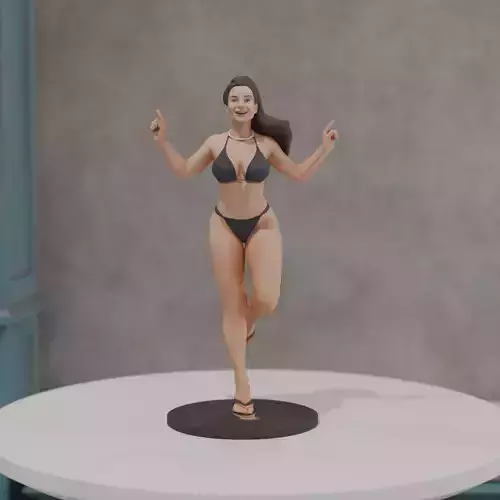 woman model in pin up bikini