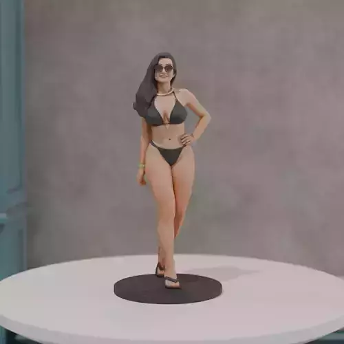 woman model in pin up bikini