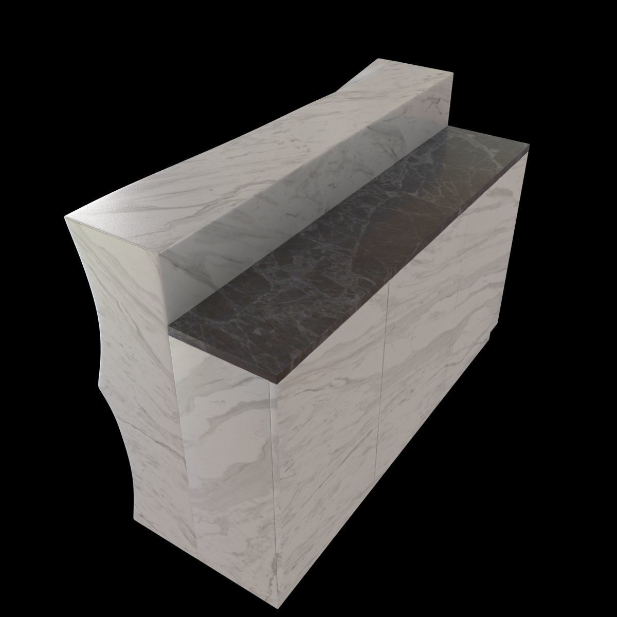 Marble bar 3D model_2