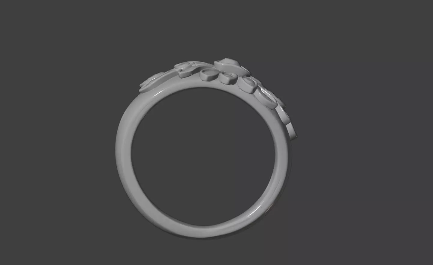 Wood Grain Floral Diamond Ring 3D print model