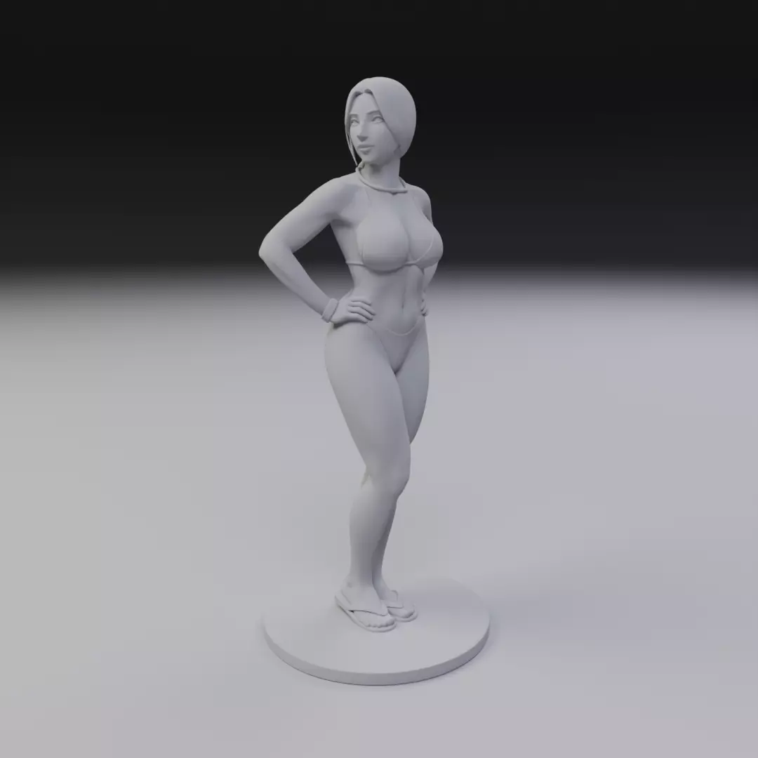 woman model in pin up bikini 3D print model_9