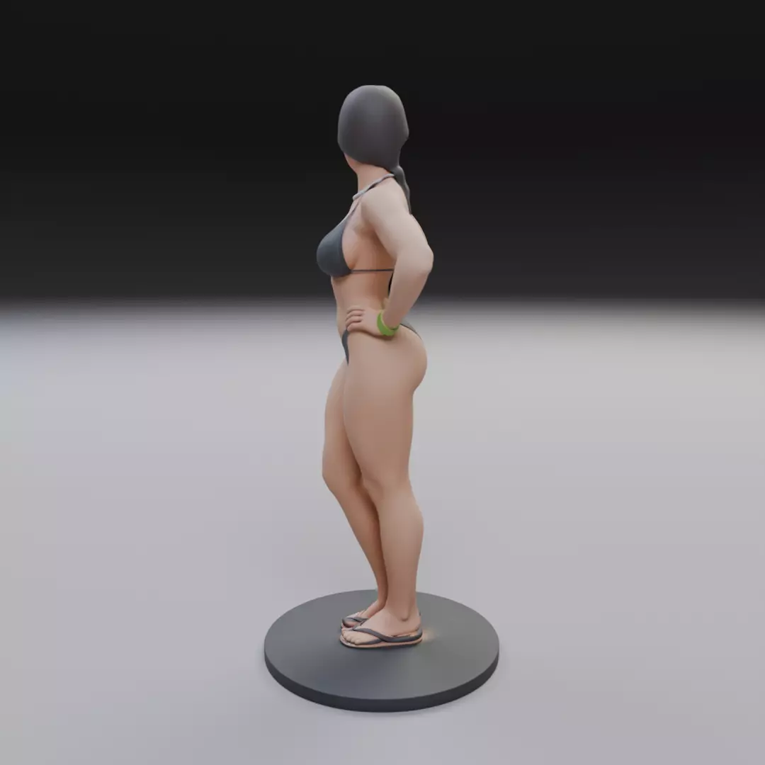 woman model in pin up bikini 3D print model_6