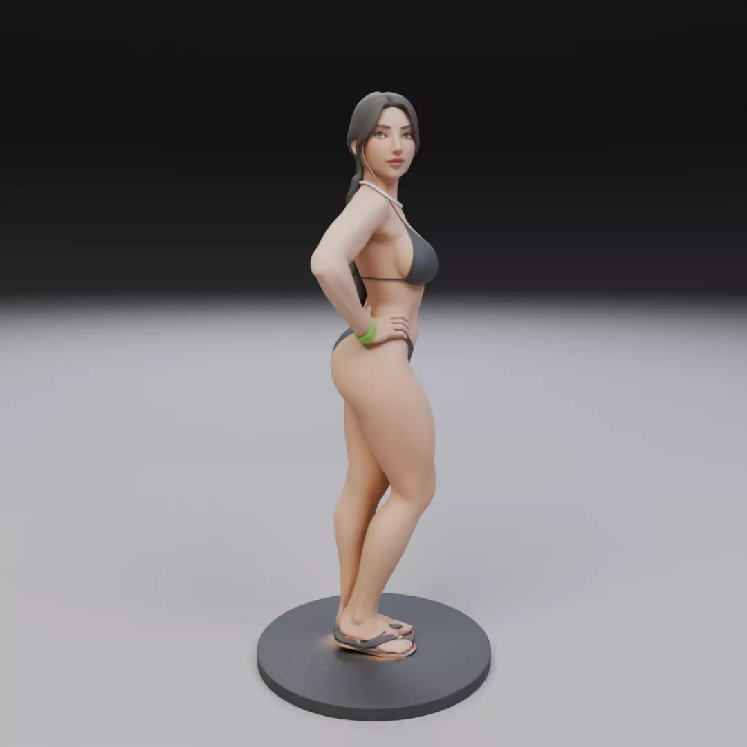 woman model in pin up bikini 3D print model_16