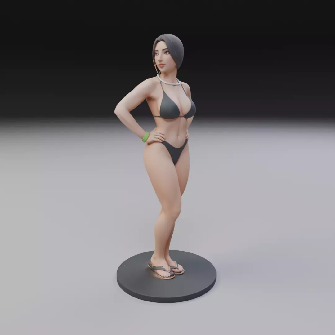 woman model in pin up bikini 3D print model_10