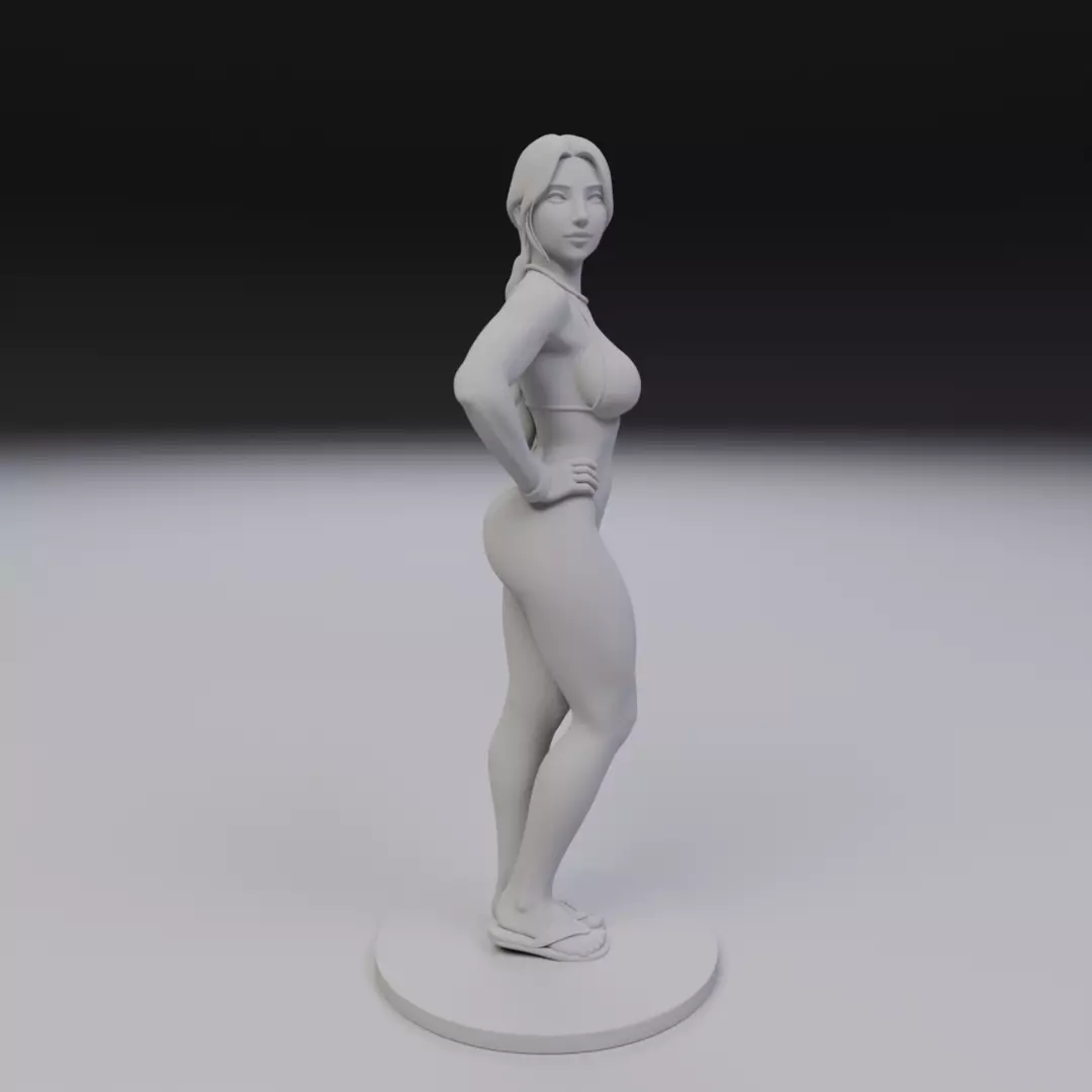 woman model in pin up bikini 3D print model_15