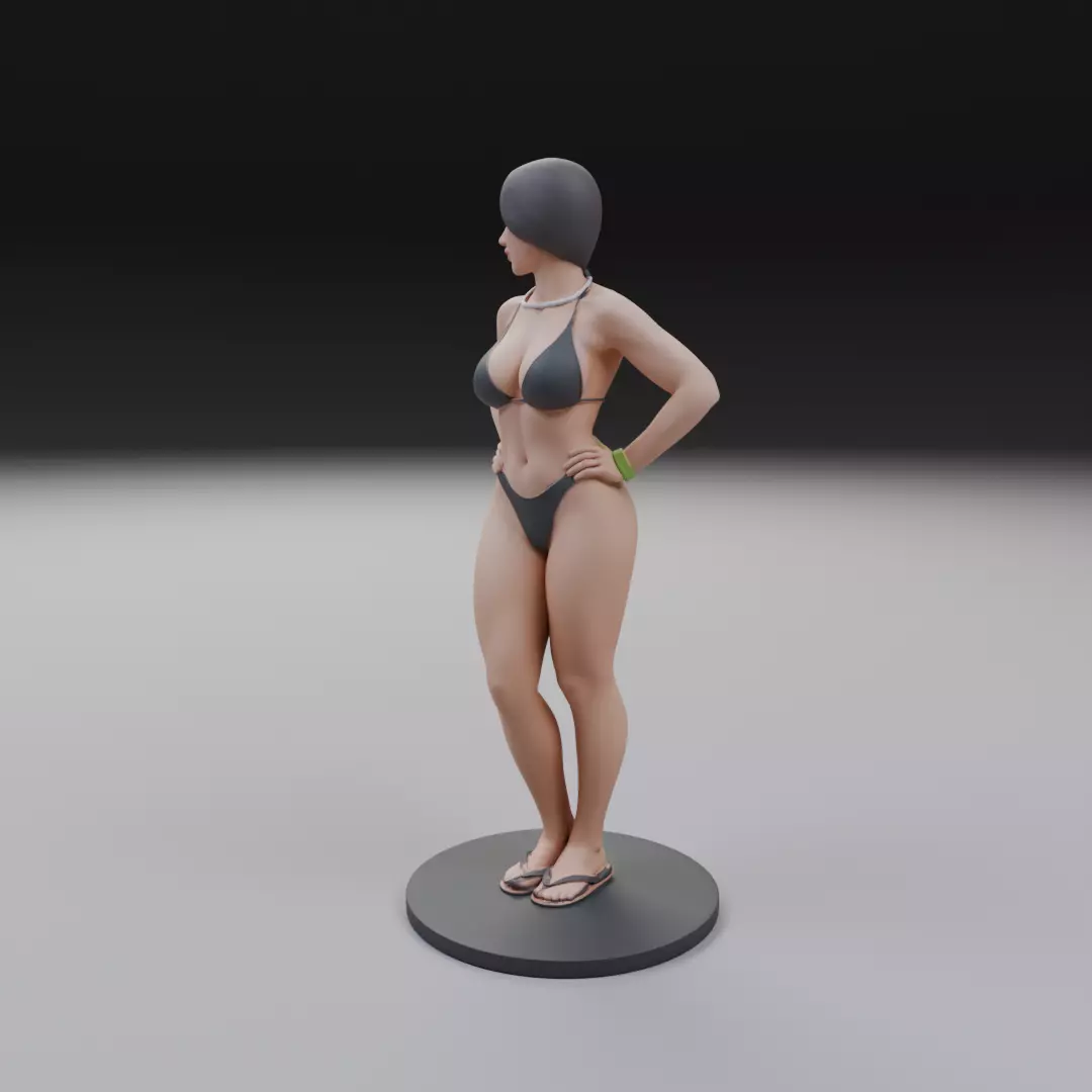 woman model in pin up bikini 3D print model_8