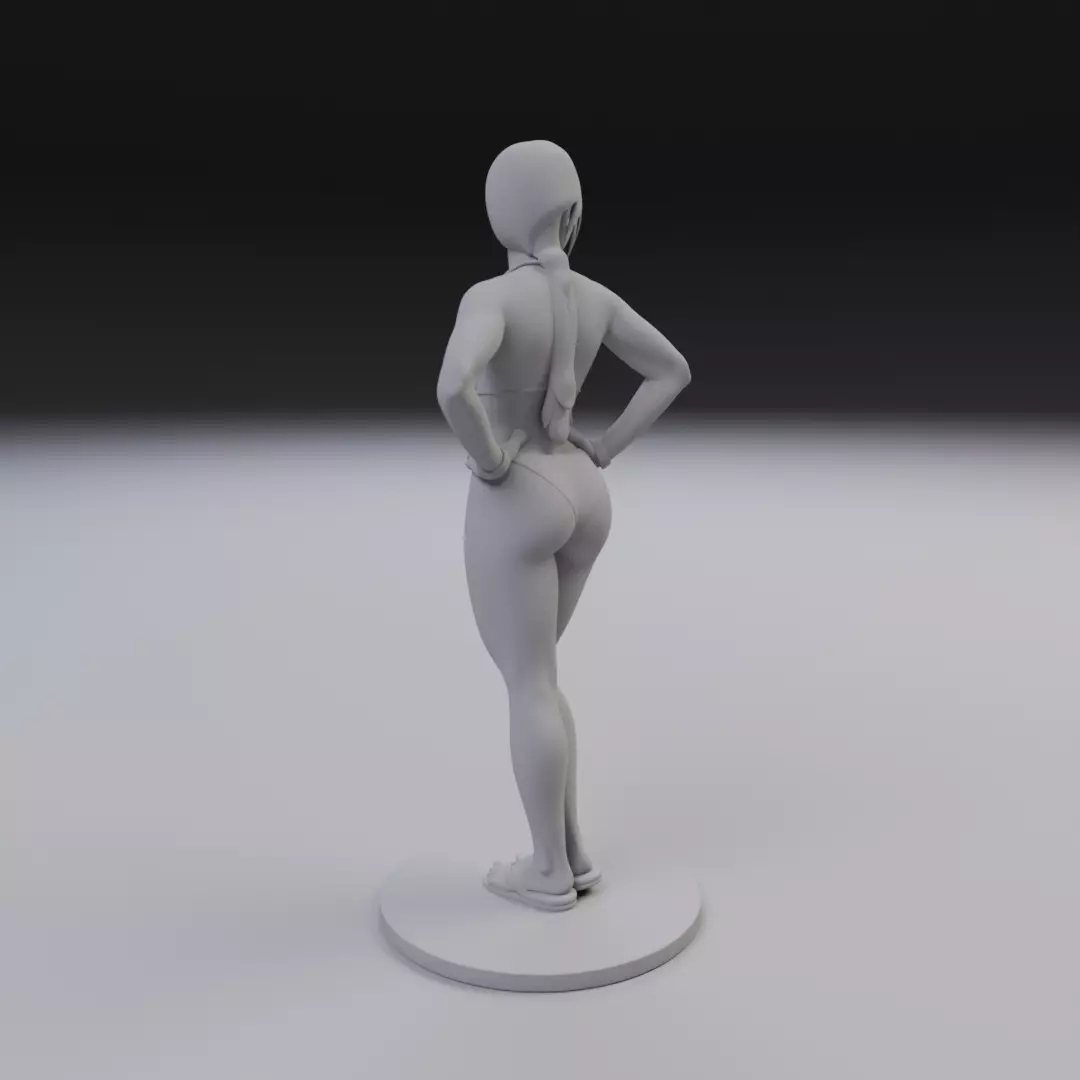 woman model in pin up bikini 3D print model_13
