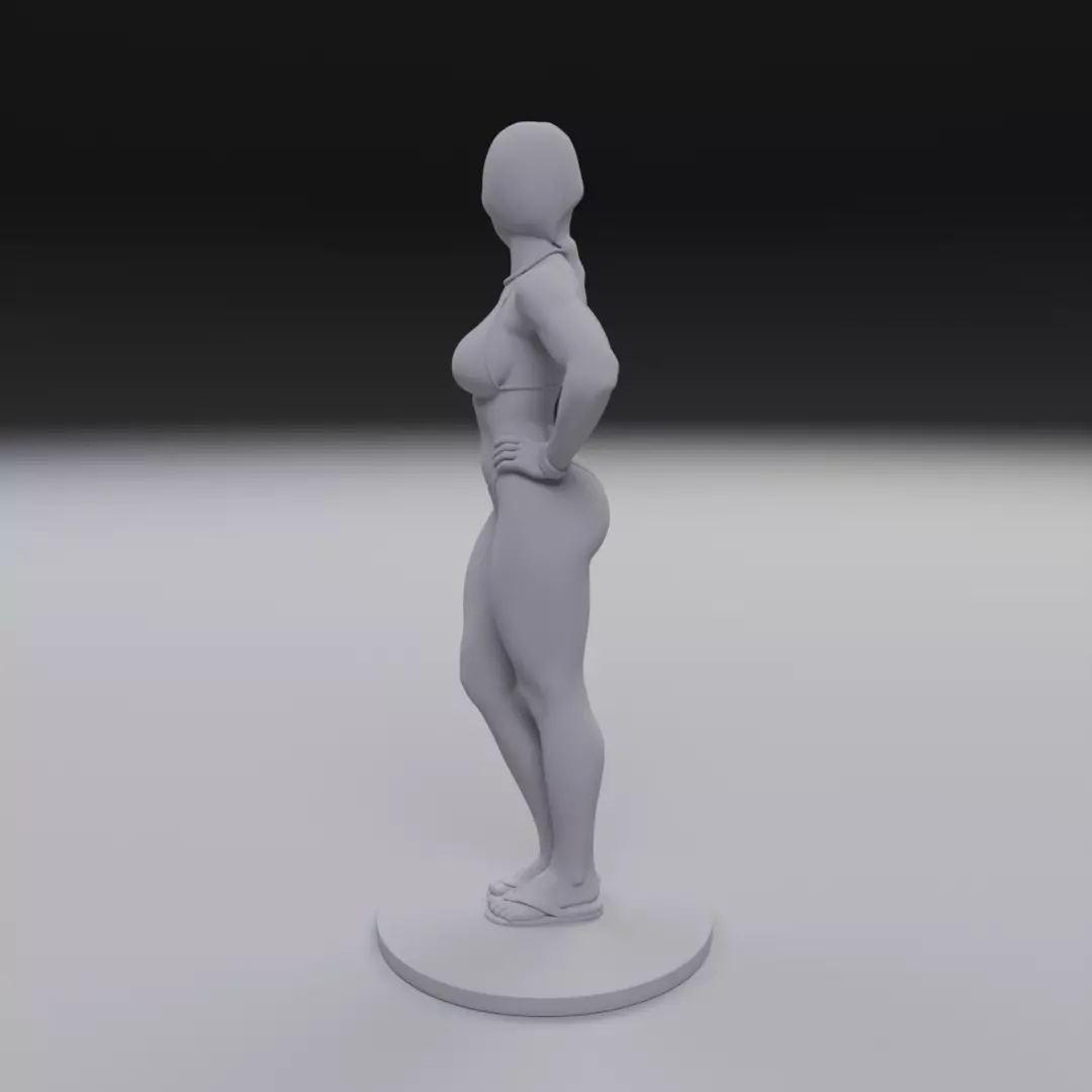 woman model in pin up bikini 3D print model_5