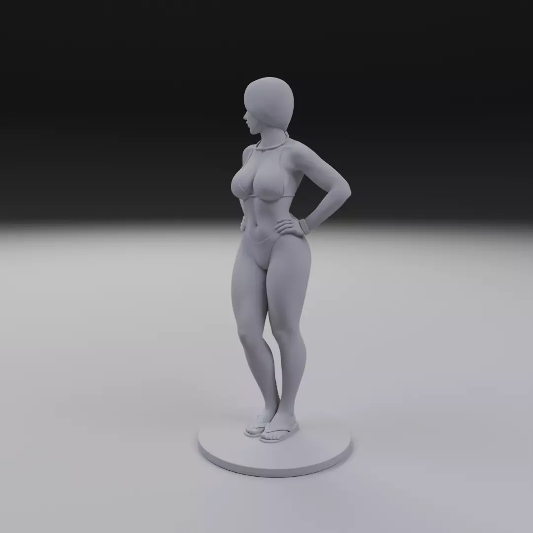 woman model in pin up bikini 3D print model_7