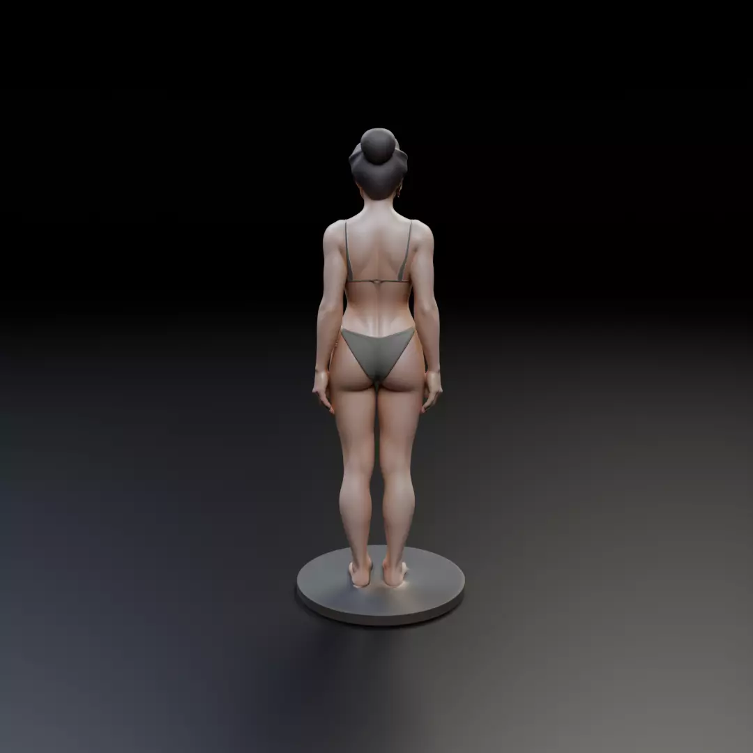 woman model in pin up bikini 3D print model_6