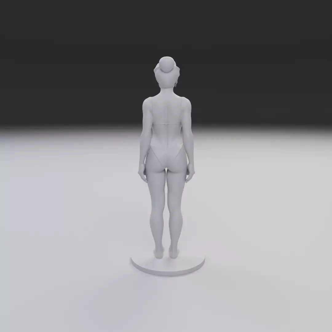 woman model in pin up bikini 3D print model_5