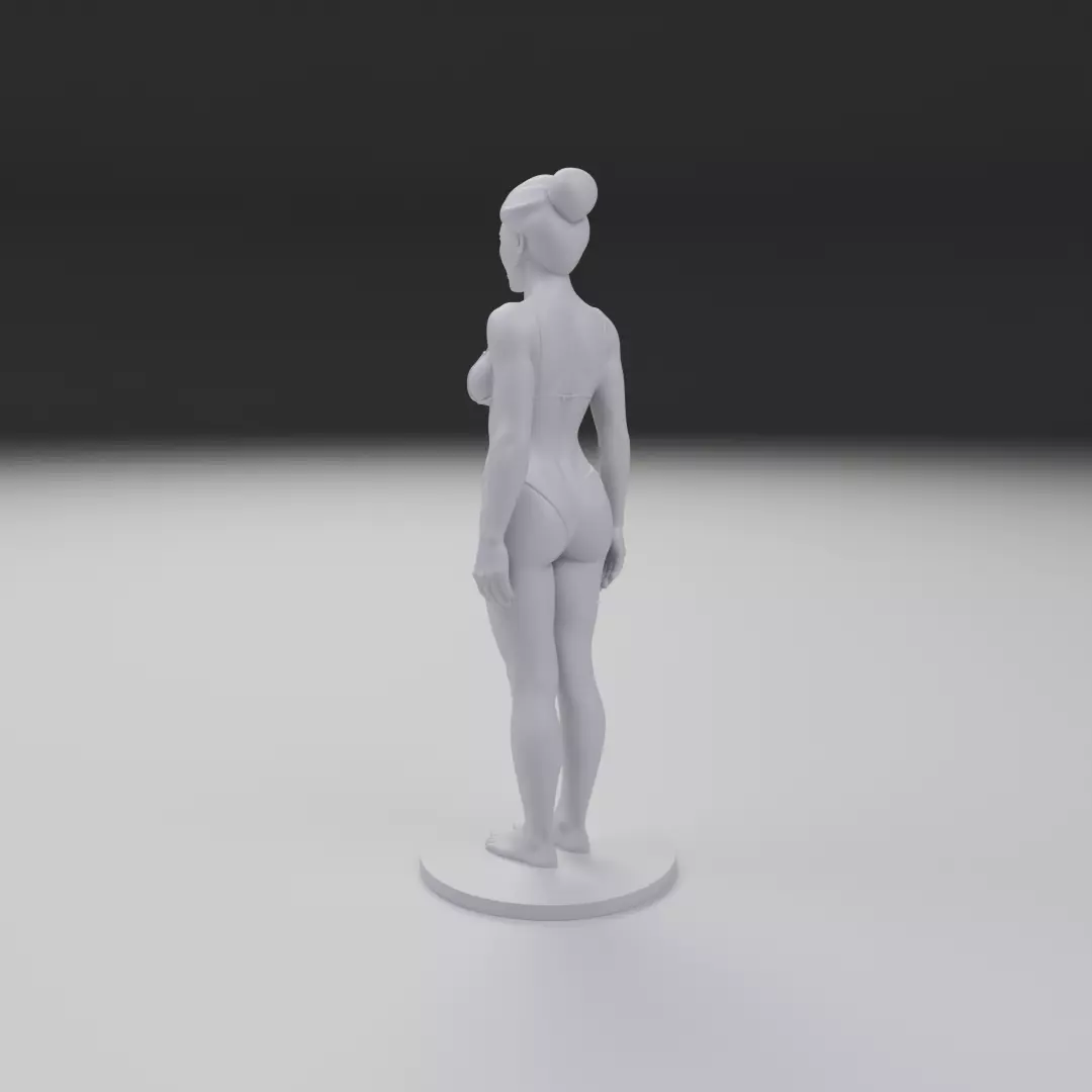 woman model in pin up bikini 3D print model_7
