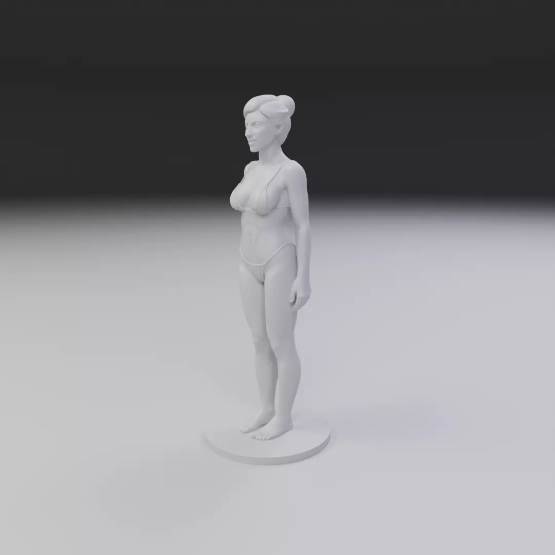 woman model in pin up bikini 3D print model_9