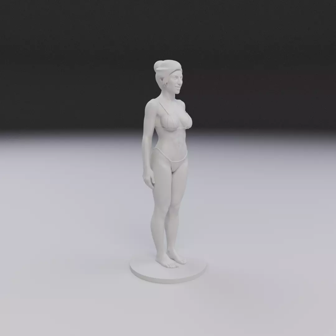 woman model in pin up bikini 3D print model_11