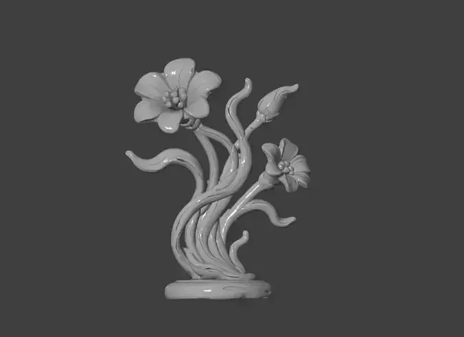 Streamlined Floral Sculpture Ornament