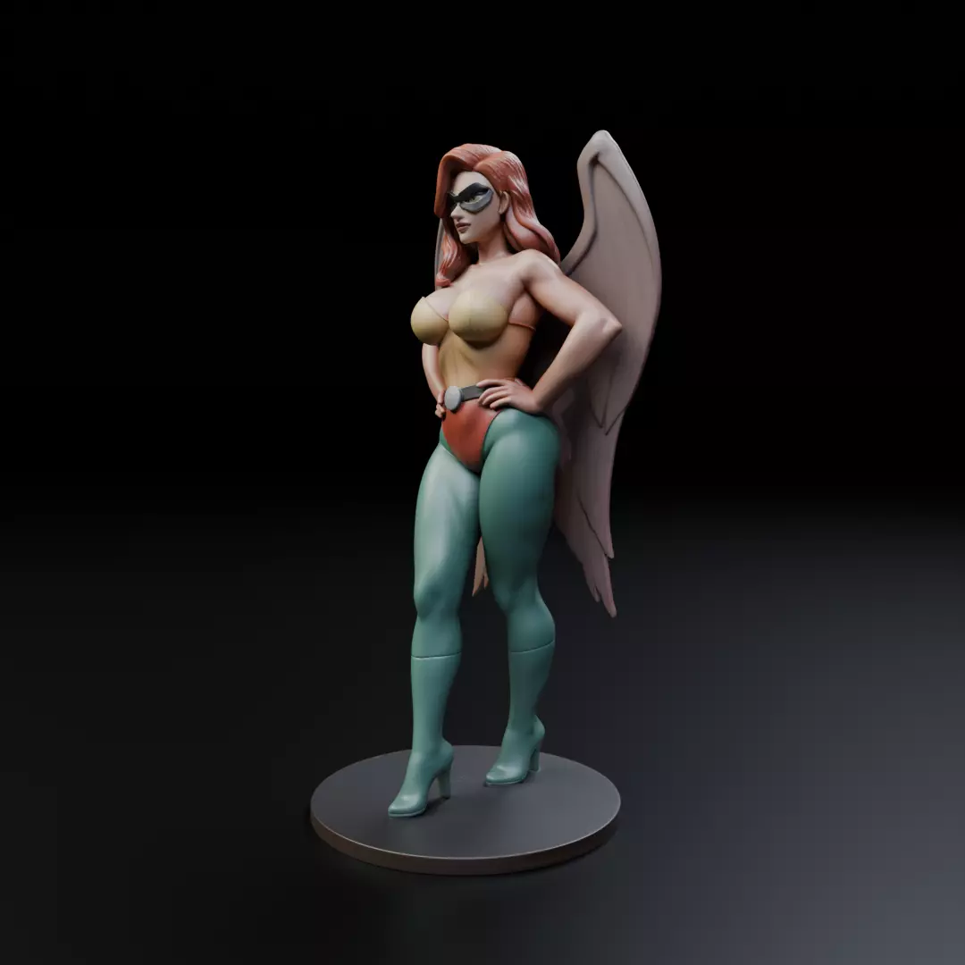 hawk woman classic 3D print model_9