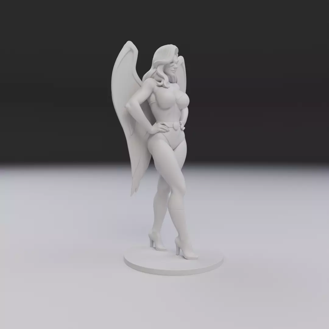 hawk woman classic 3D print model_12