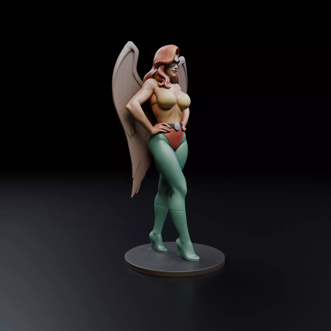 hawk woman classic 3D print model_11