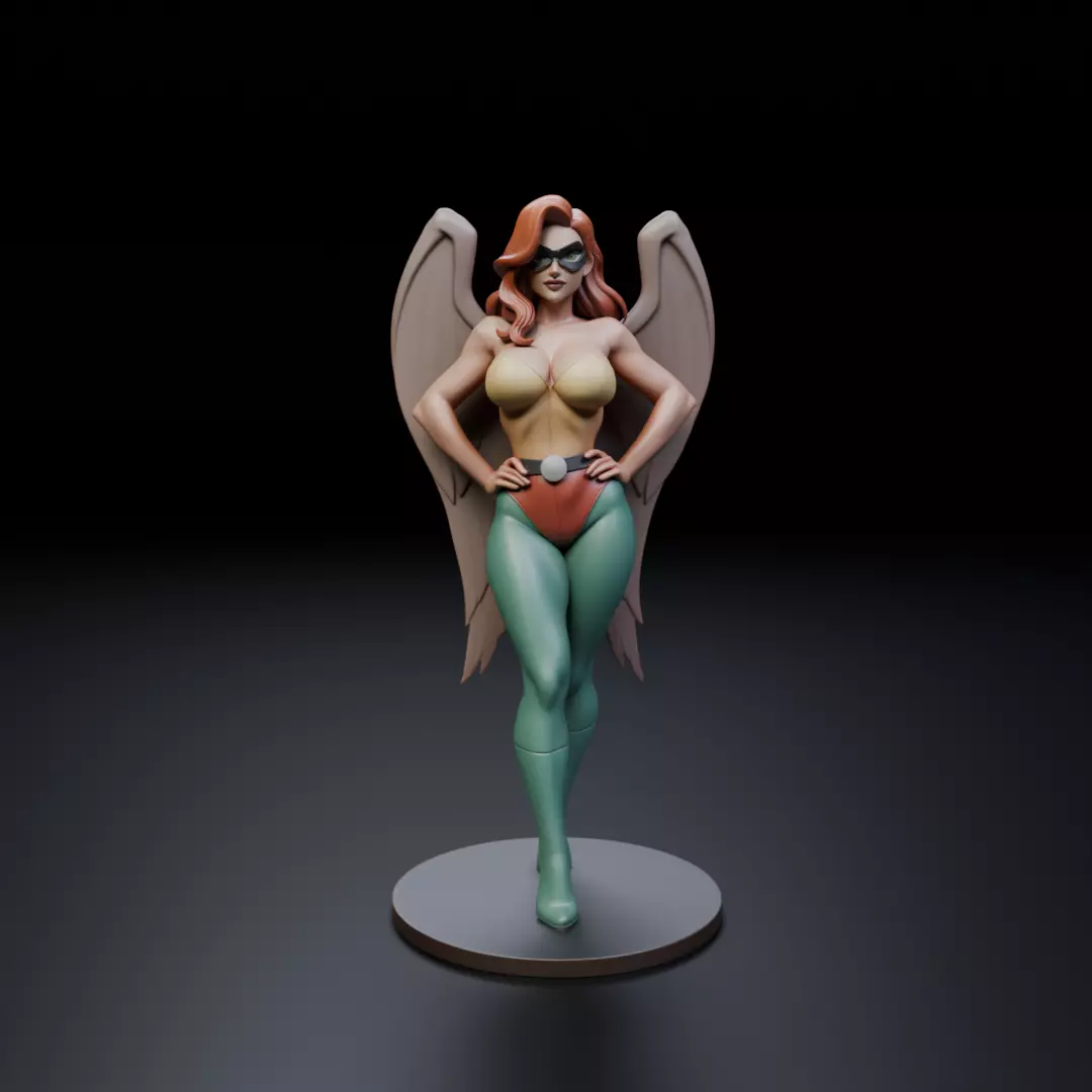 hawk woman classic 3D print model_15